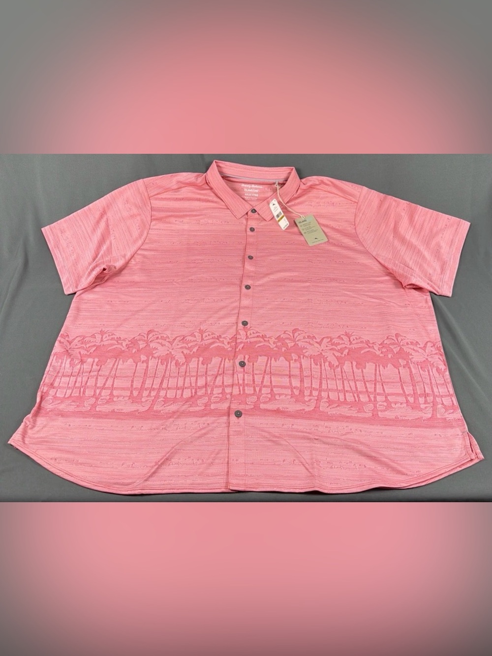Tommy Bahama Shirt Palm Boulevard Camp Print 4XLB Pink Polyester NWT MSRP $148